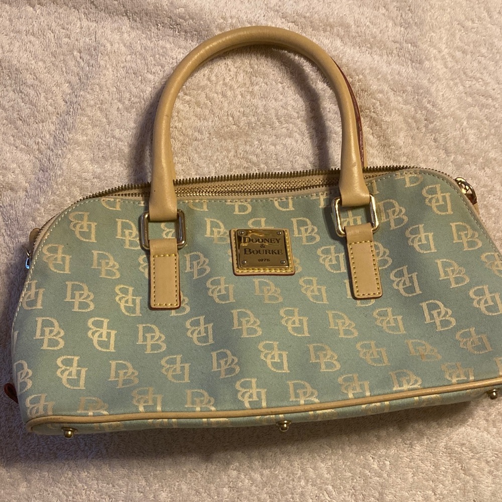 Dooney & Bourke Blue Green and Cream Dome Purse